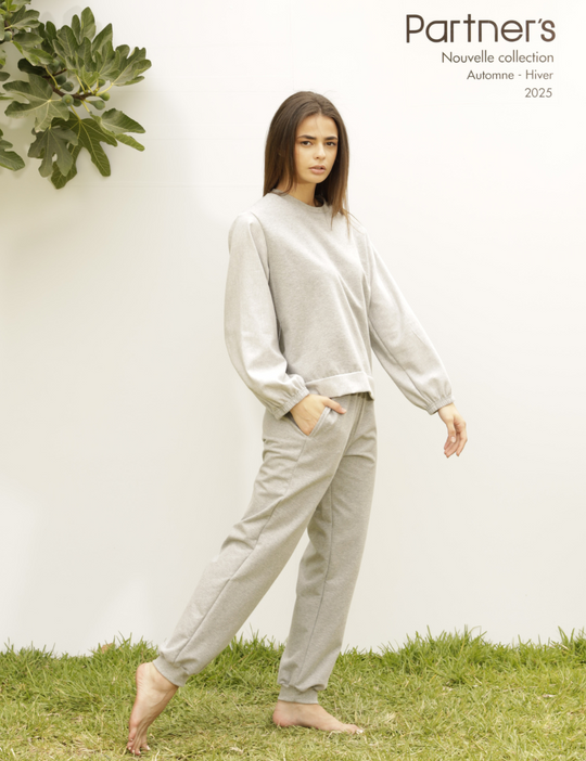Ensemble de survêtement gris abstrait pour femme