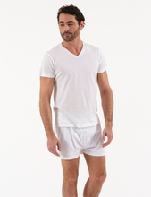 T-shirt Homme | Col V Blanc | Mercerisé