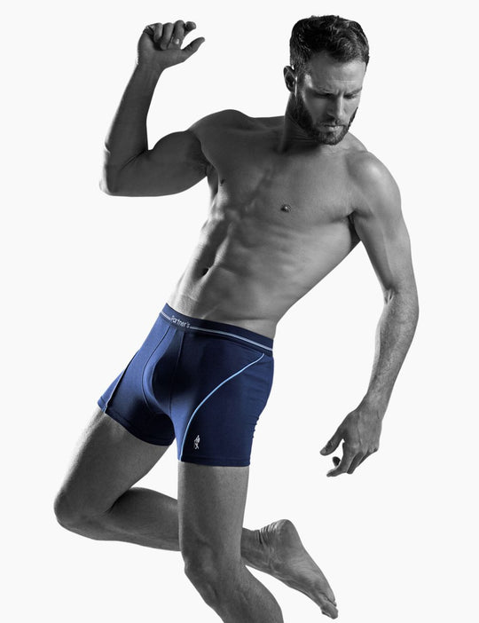Boxer mi-long bleu marine